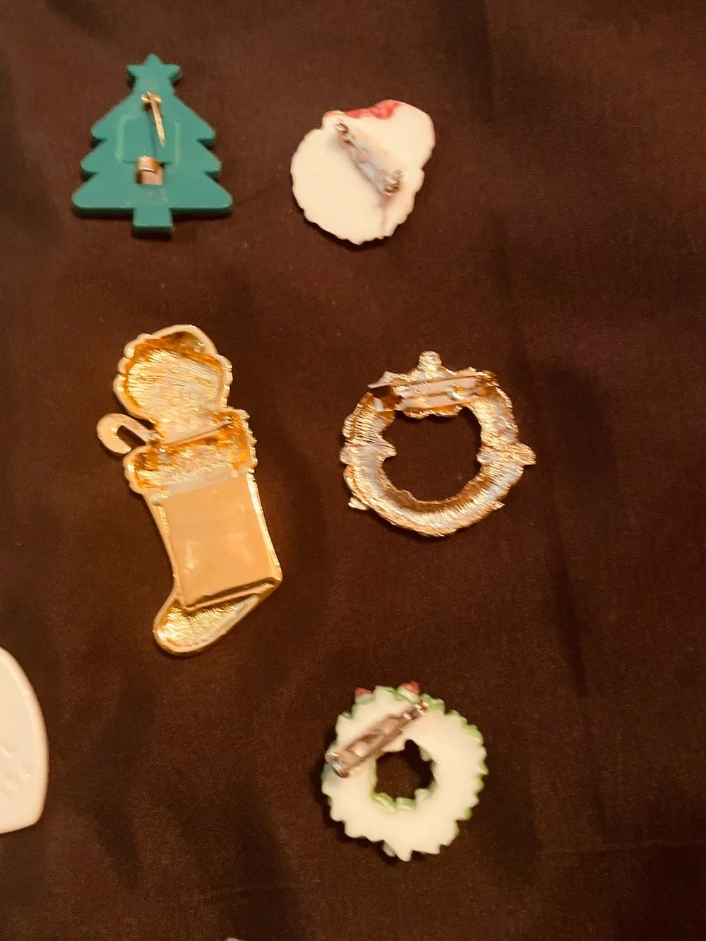 Kids Holiday Charm Pendants & Pins, Red, Green, White, Silver